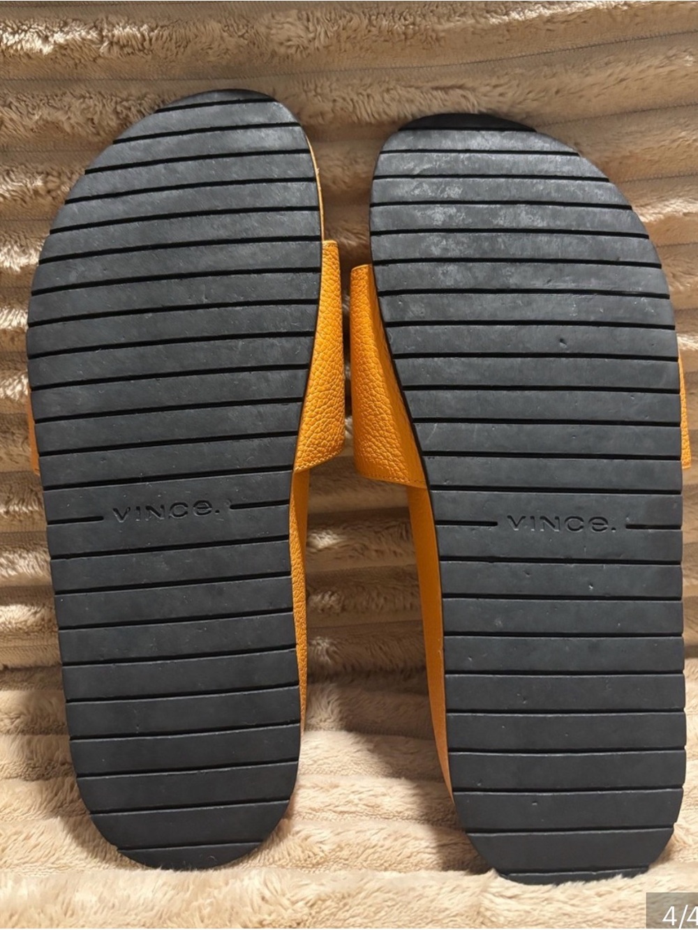 Vince leather orange slides sandals 8.5 - Picture 4 of 6